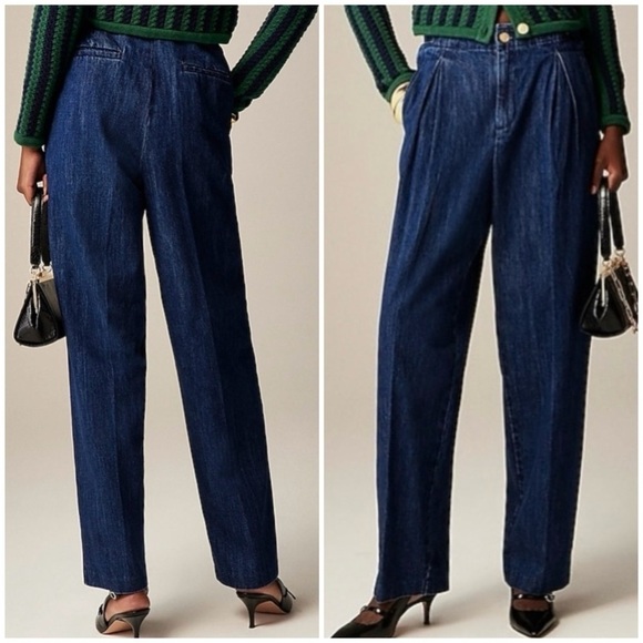 J. Crew Barrel Wide Leg High Rise 1984 Collection Dark Wash Women’s Jeans Sz 32 - Picture 1 of 12